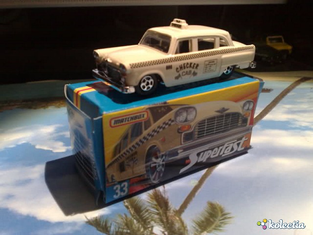 Matchbox Car Superfast Checker Taxi 2003 White - Kolectia